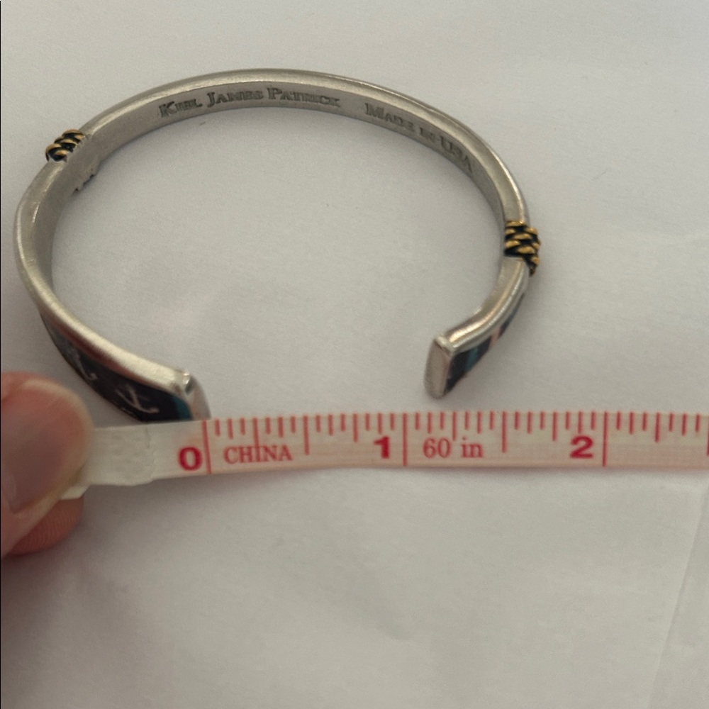 Kiel James Patrick Silver and Blue Oar Anchor Bracelet - Picture 9 of 9